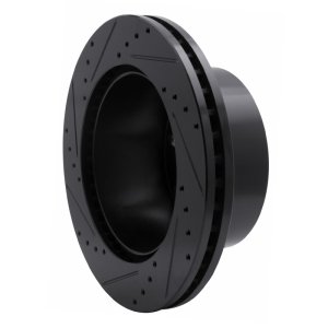 Ford F-350 Super Duty Brake Rotor (1) - Rear Right - R1 Concepts - Drilled & Slotted - Black - `05-`12